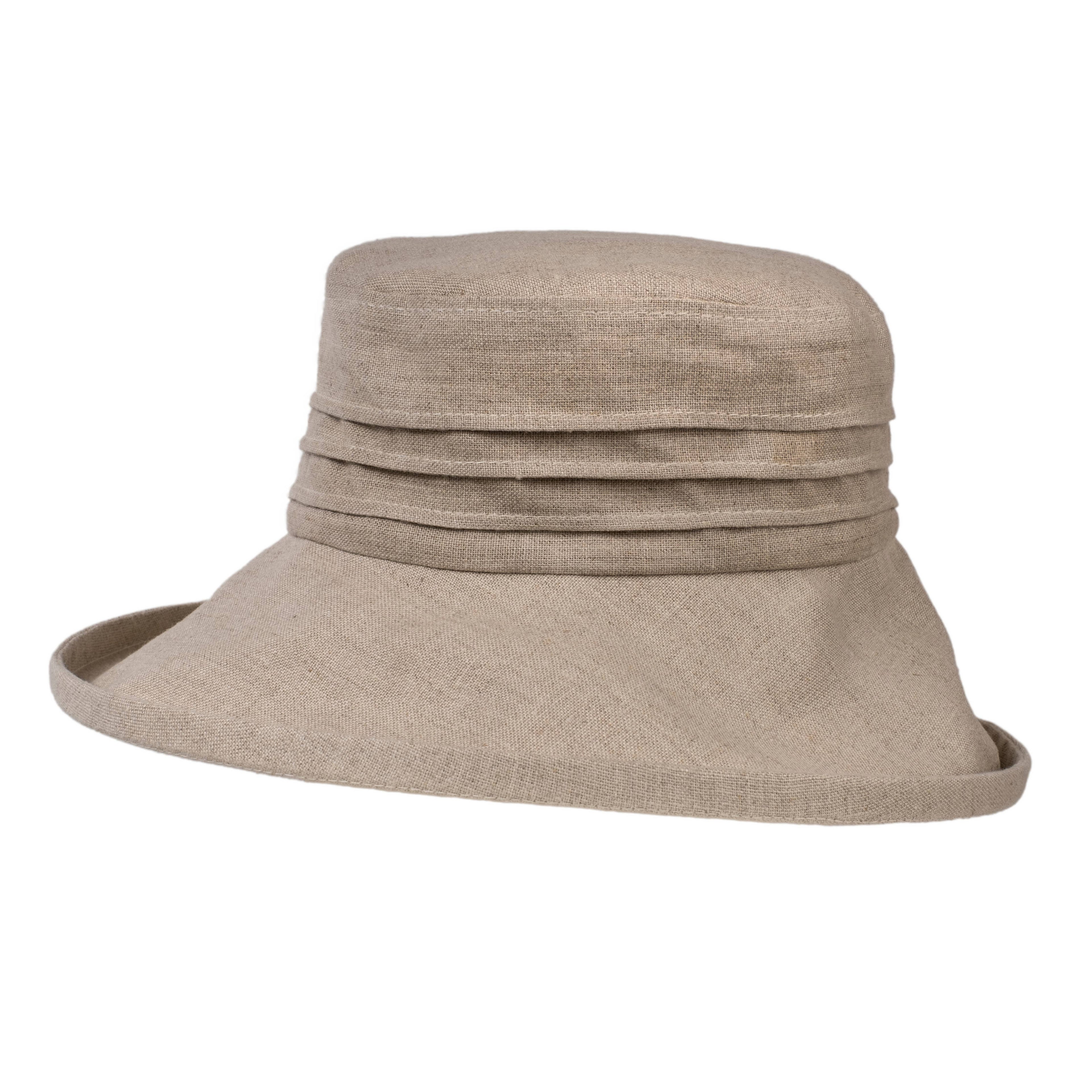 Packable Wide Brim Linen Sun Hat – Handcrafted in England
