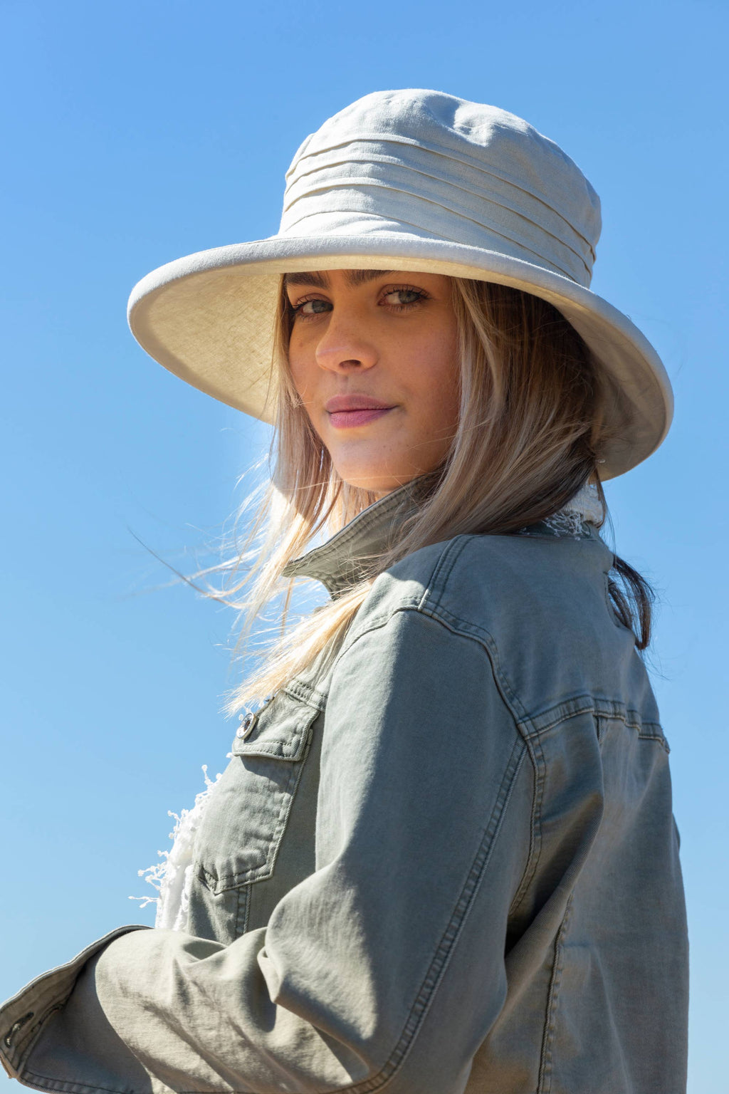 Packable Wide Brim Linen Sun Hat – Handcrafted in England