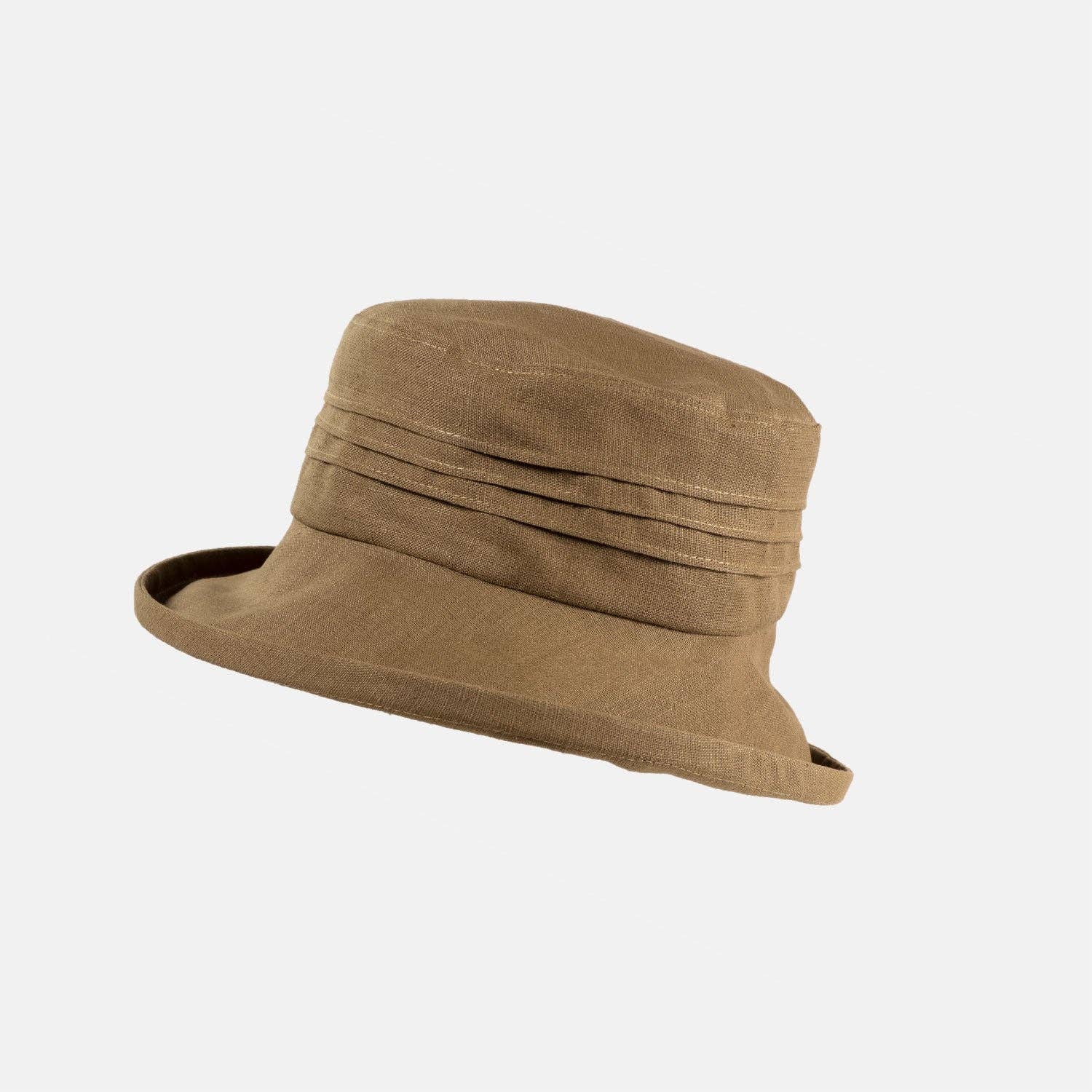Linen Packable Sun Hat with Medium 8cm Brim– Handcrafted in England