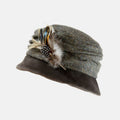 Yorkshire Tweed and Velvet Cloche Style Hat