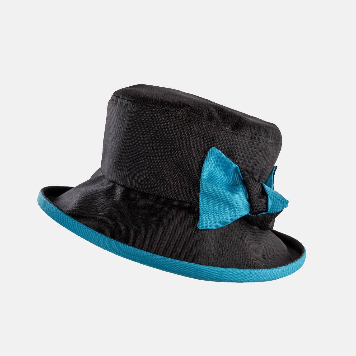 Waterproof Hat-in-a-Bag Packable Elegant ladies Hat with Side Bow & Pouch