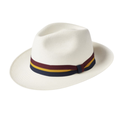 Bleached Straw Panama Striped Regimental Ribbon