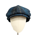 Navy and Teal Check Mallalieus Tweed Ladies Bakerboy Cap
