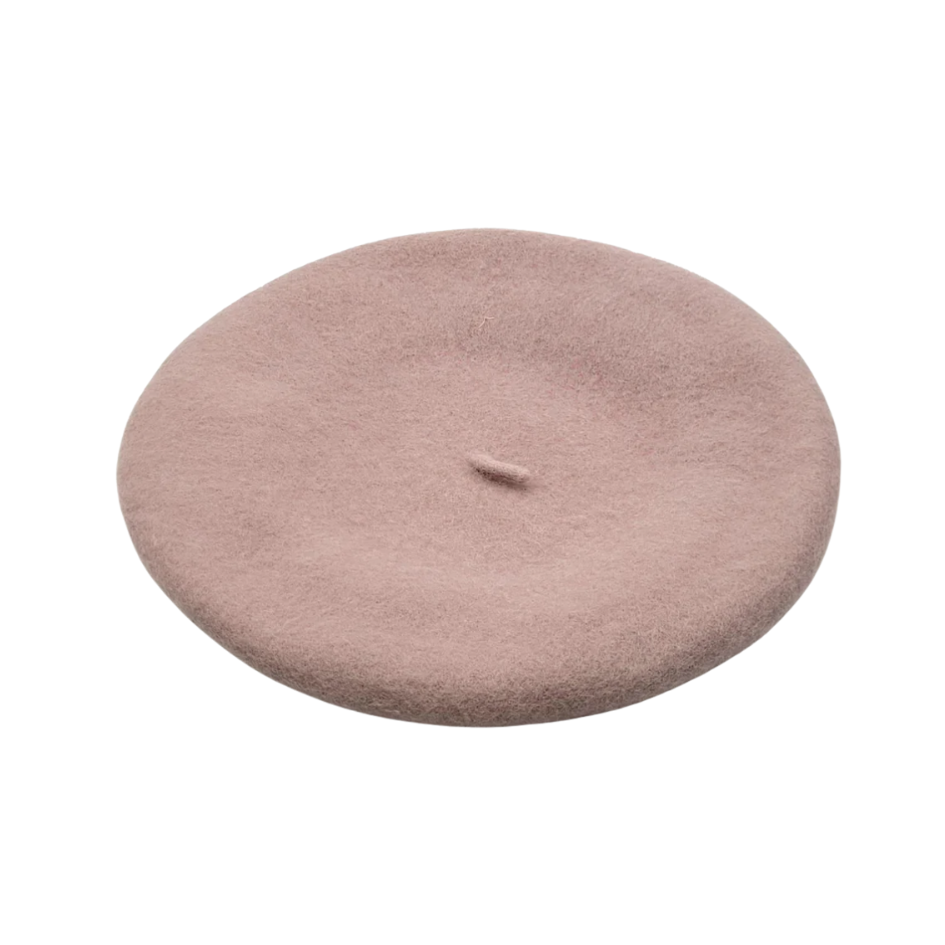 Blush Pink  Wool Felt Beret 