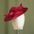 Burgundy Travel Disc Hatinator Wedding Guest from Sussex Hats by Isabella Josie