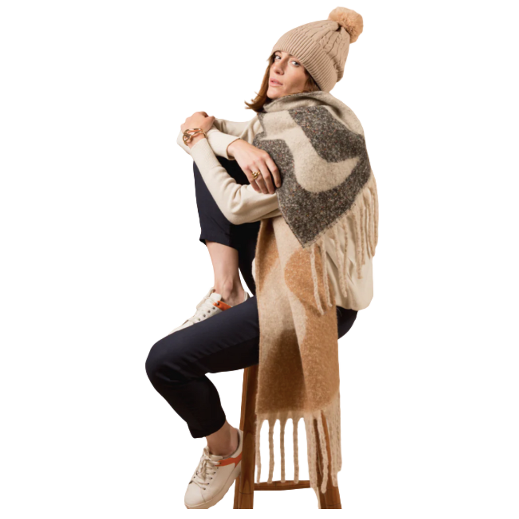 Oversized Colour Blocked Scarf