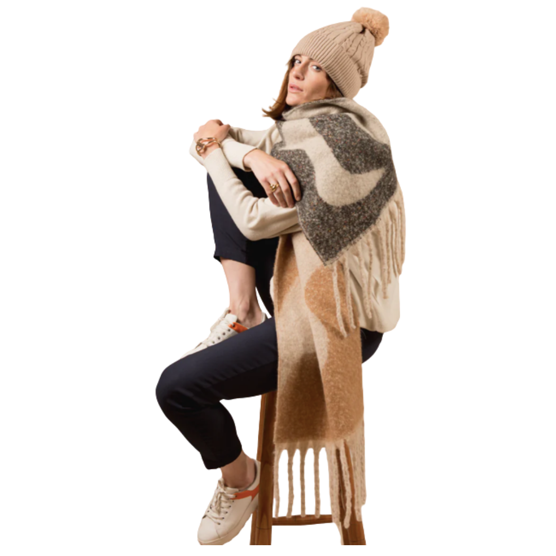 Oversized Colour Blocked Scarf