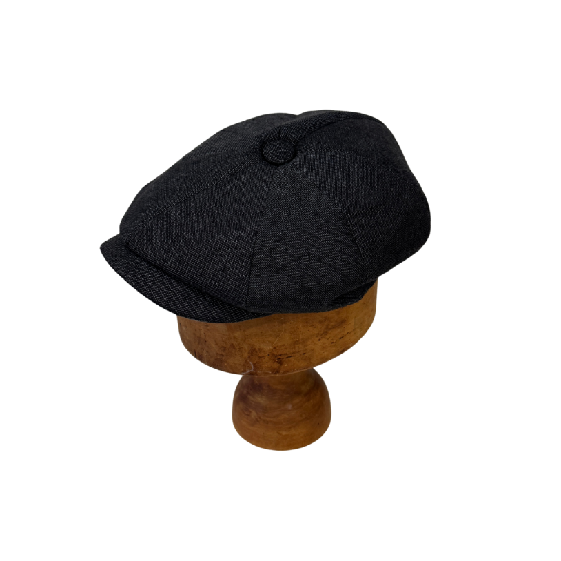 Charcoal Irish Linen Baker Boy Cap