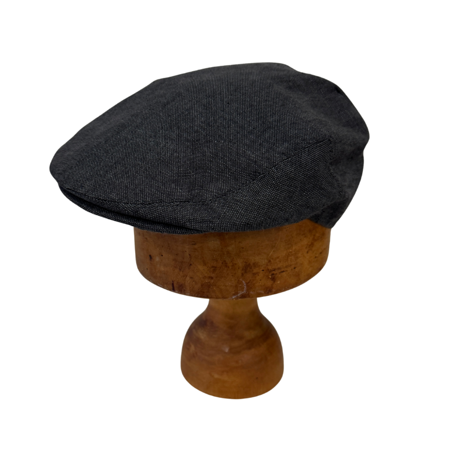 Charcoal Irish Linen Flat Cap