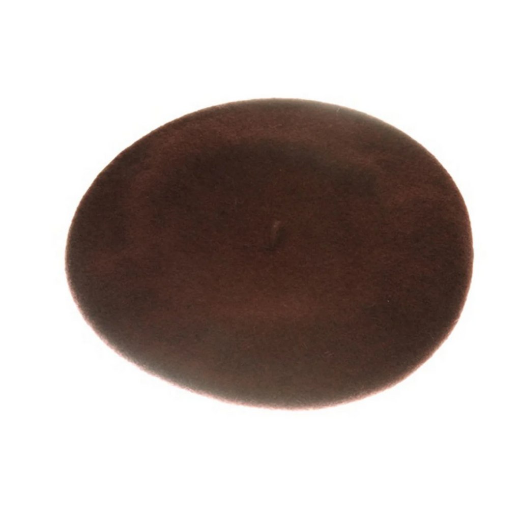 Chocolate Brown Wool Felt Beret 