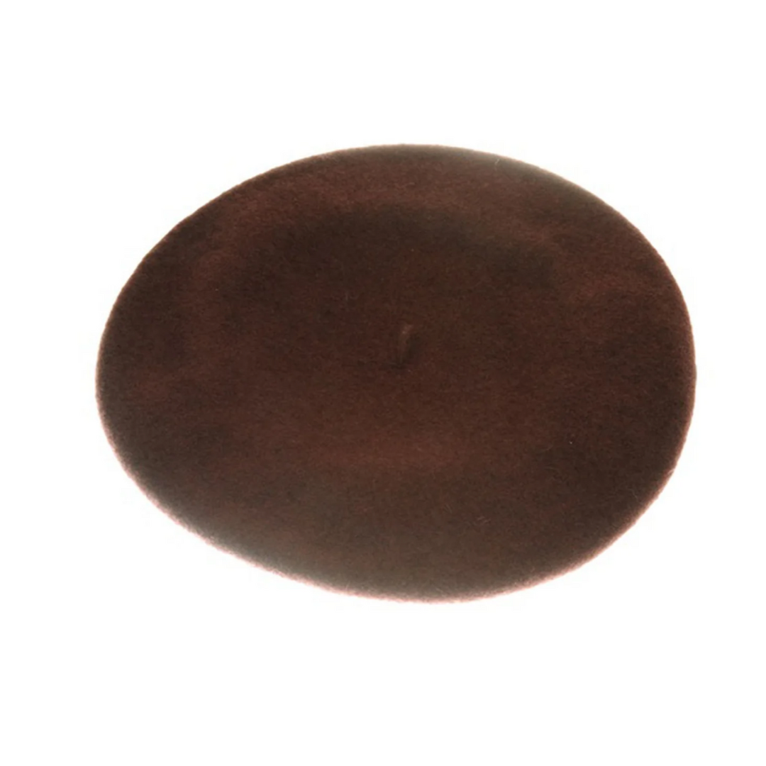 Chocolate Brown Wool Felt Beret 