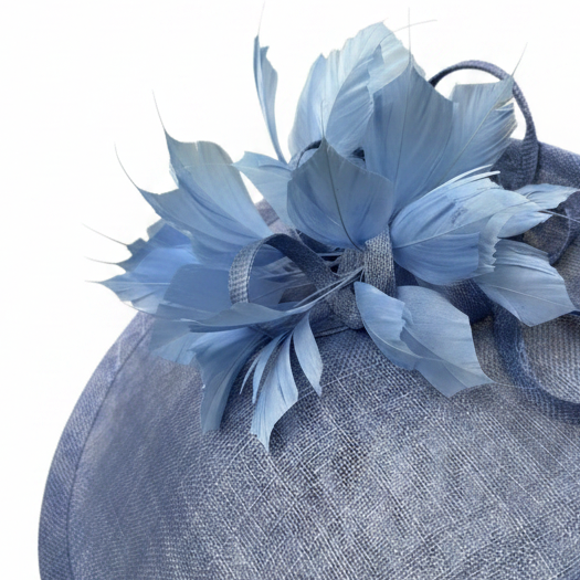Clara: Cornflower Blue Disc Style Hat | Isabella Josie