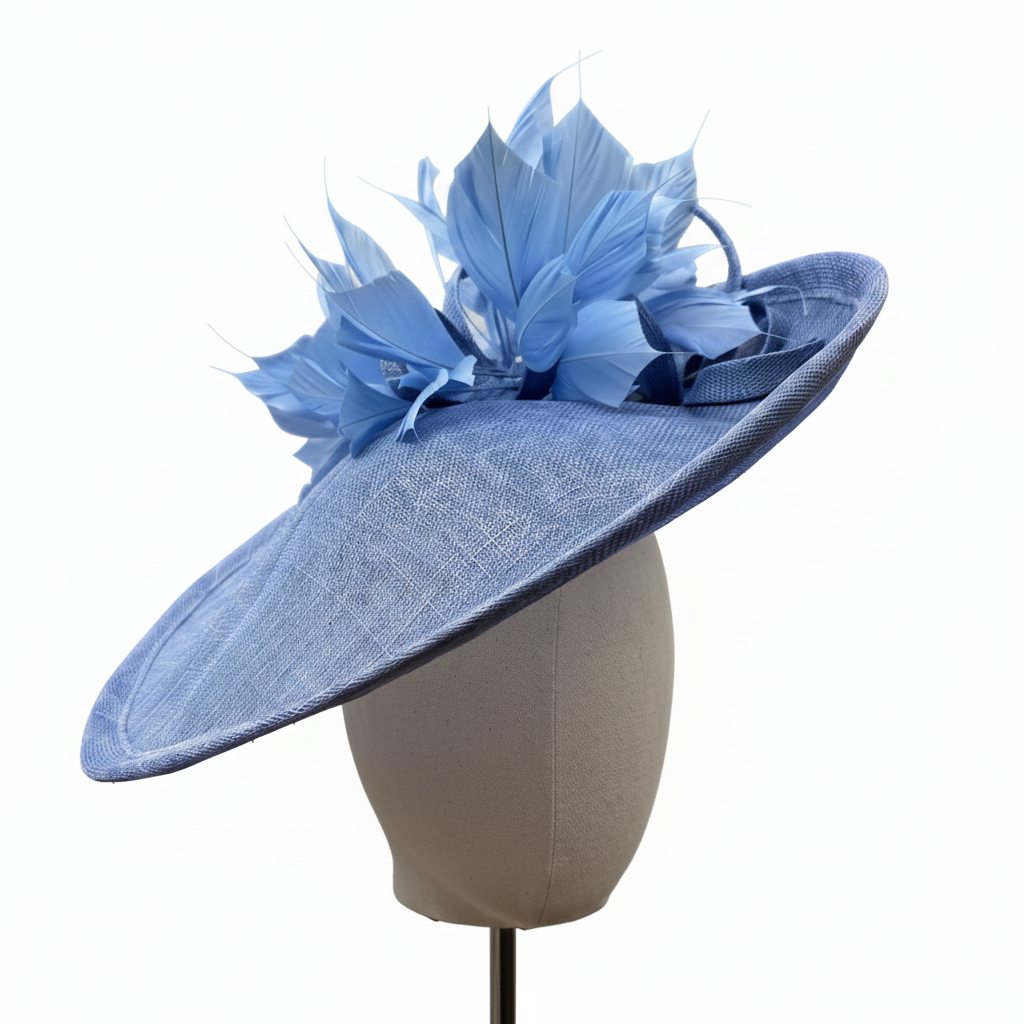 Clara: Cornflower Blue Disc Style Hat | Isabella Josie