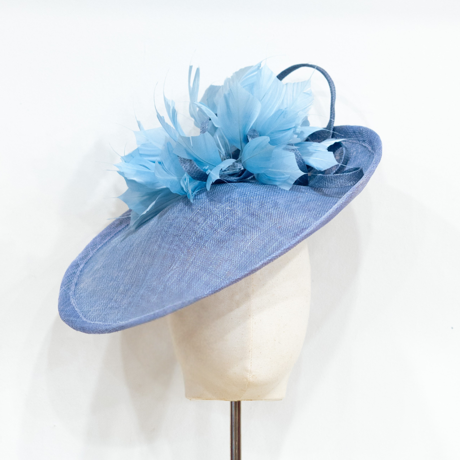 Clara: Cornflower Blue Disc Style Hat | Isabella Josie