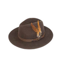 Wool Felt Packable showerproof fedora with feather trim from Sussex Hats by Isabella Josie