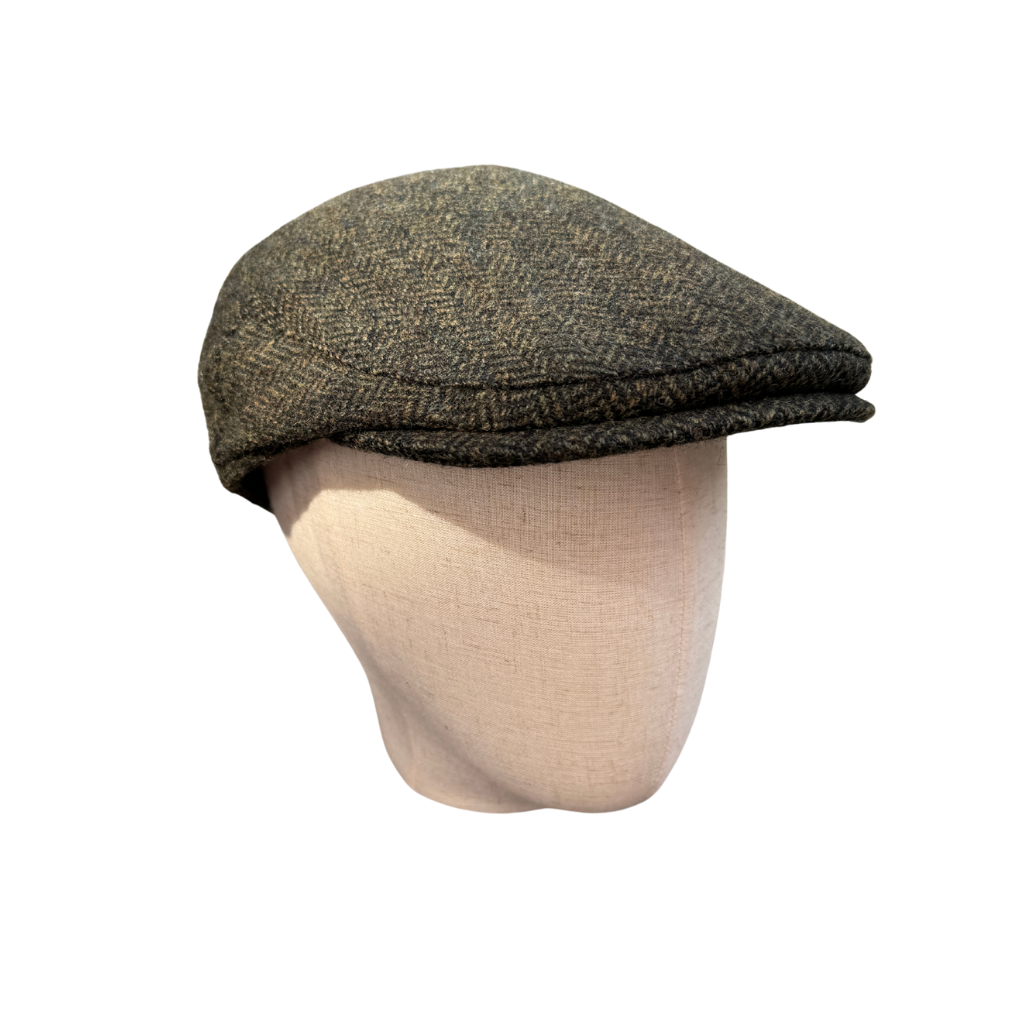 Herringbone Tweed Lambswool Flat Cap
