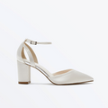 Eve Mid Heel Wide: Satin Special Occasion Dyeable Shoe