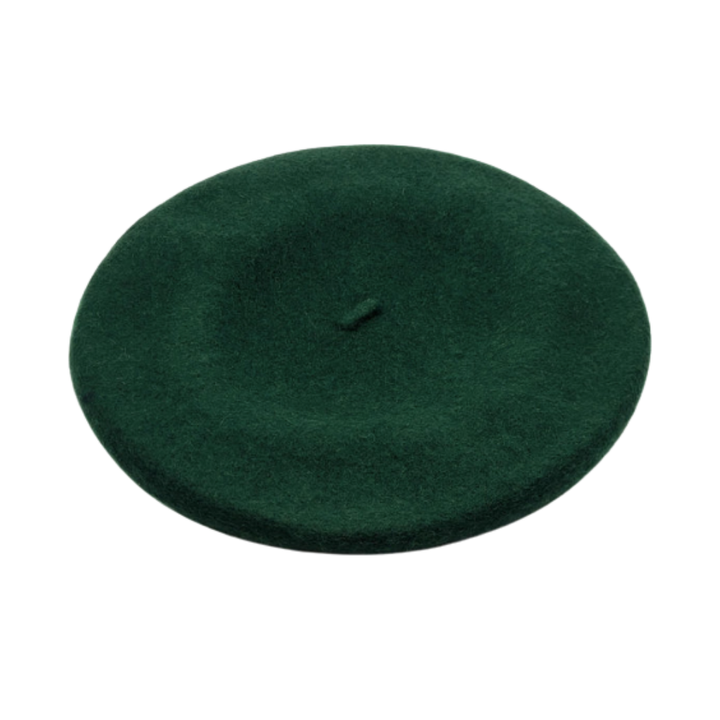 Forest Green Wool Felt Beret