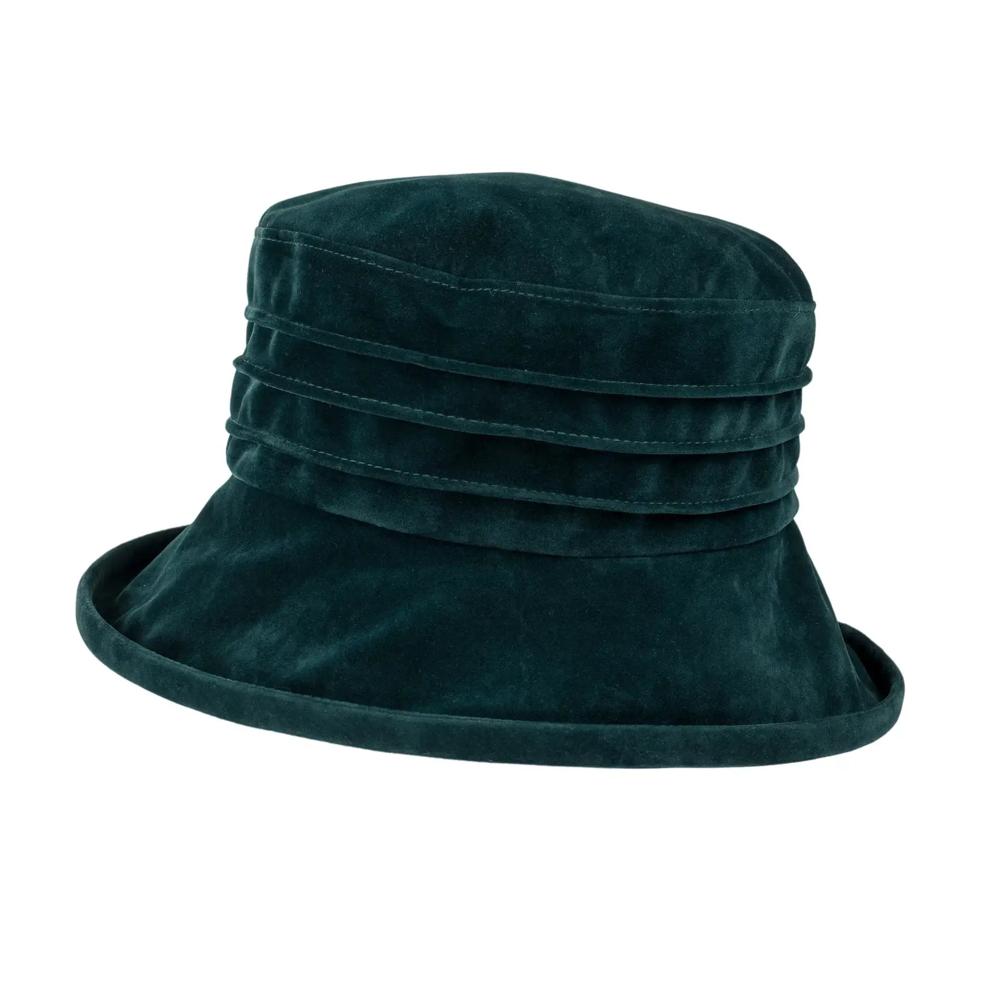 Water Resistant Ladies Velour Pin tuck Packable Hat