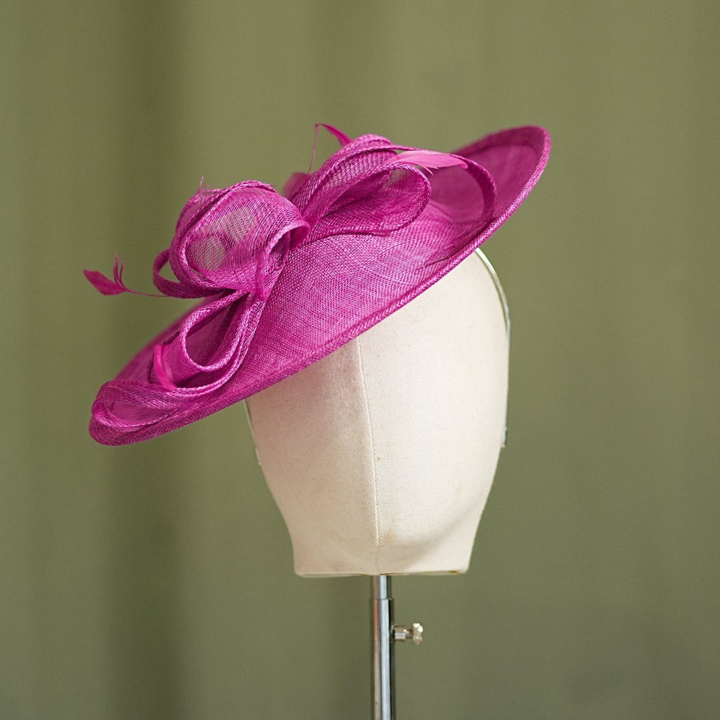Fuchsia Travel Disc Hatinator Wedding Guess Hat from Sussex Hats by Isabella Josie