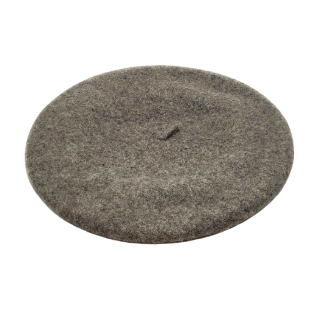 Grey Wool Felt Beret