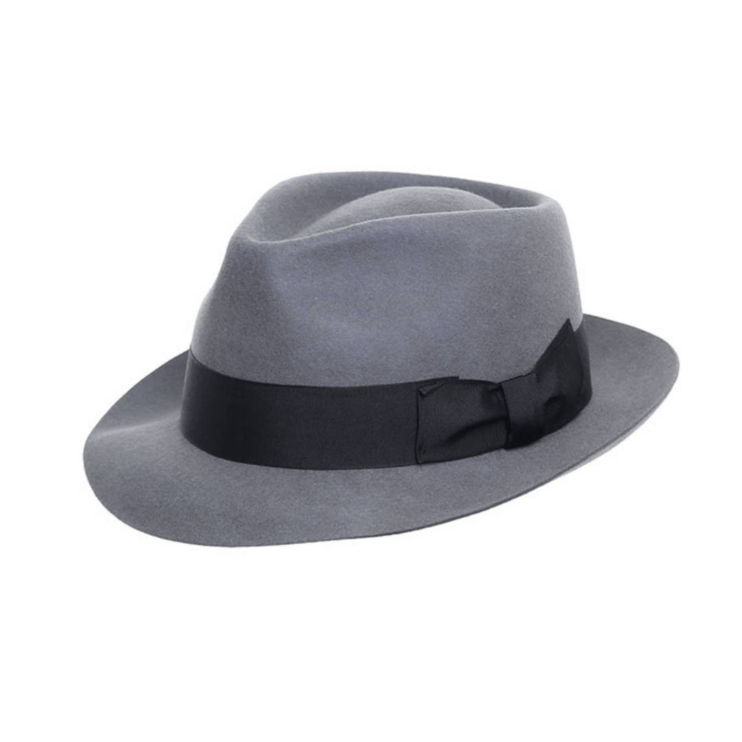 Grey Trilby Hat  by Denton  with Black ribbon from Sussex Hats by Isabella Josie