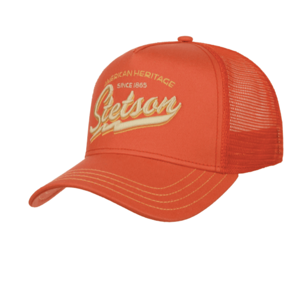 Heritage Since 1865 Classic Trucker Hat in Coral Orange