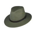 Irish Linen Safari Fedora - Khaki and Natural