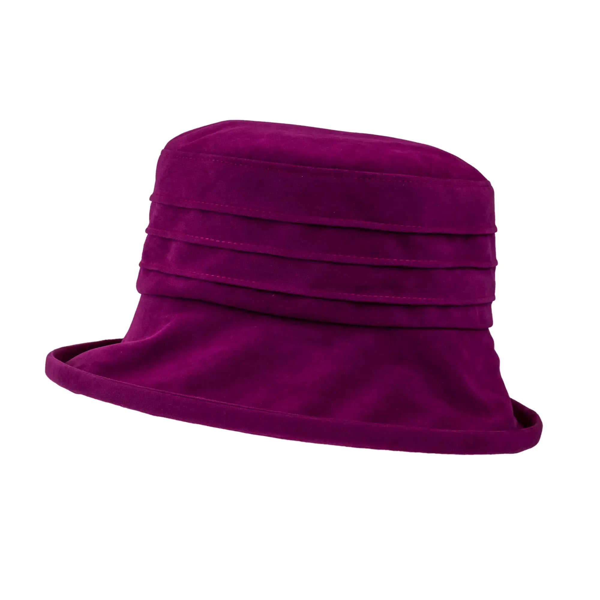 Water Resistant Ladies Velour Pin tuck Packable Hat