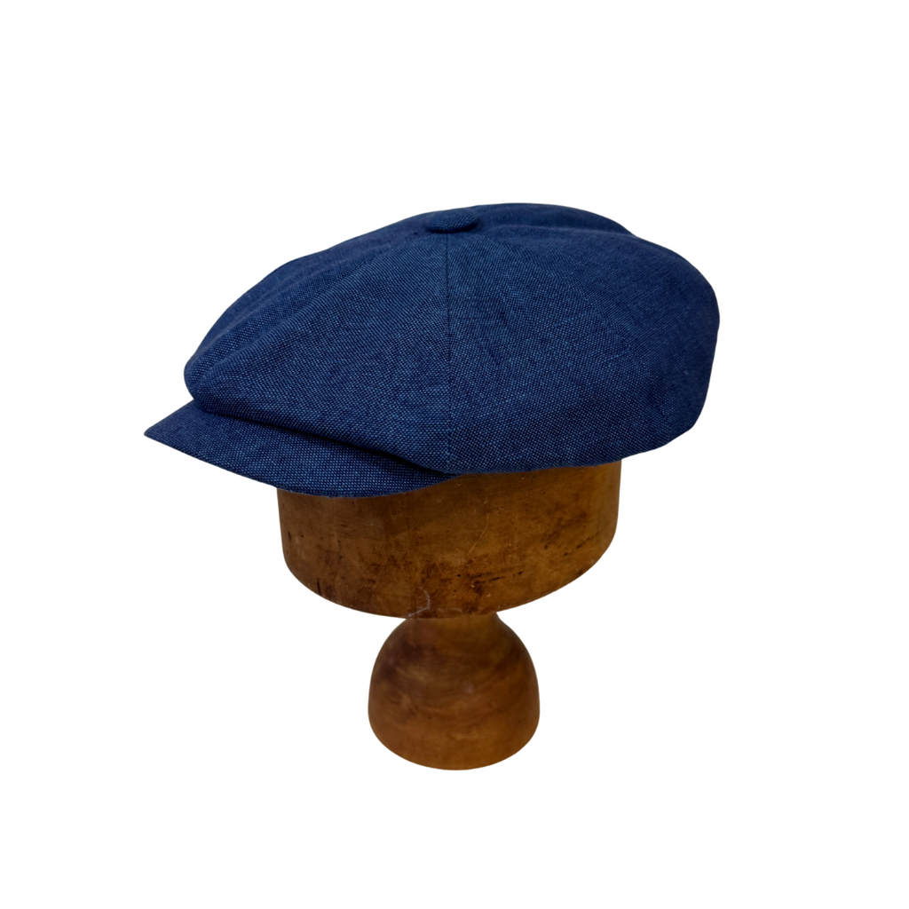 Marine Blue Irish Linen Baker Boy Cap