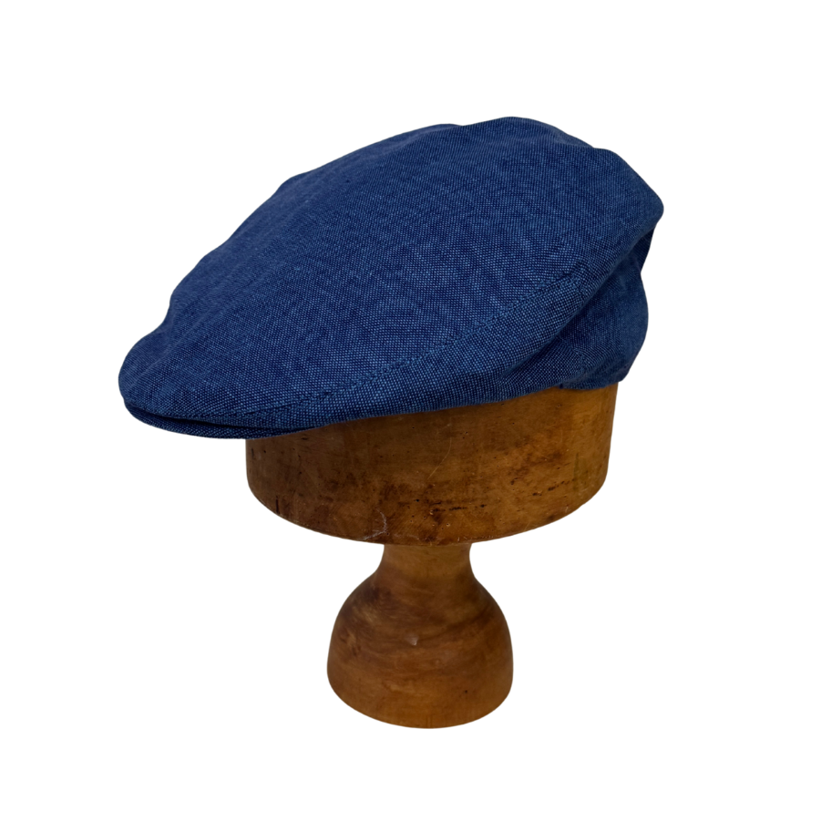 Marine Blue Irish Linen Flat Cap