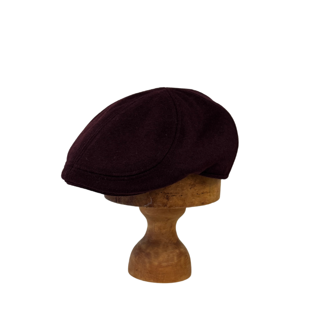 Merlot Burgundy Porto Felt Flat Cap  