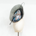 Micki: Metallic Blue, Black and Silver Teardrop Statement Hat | Isabella Josie