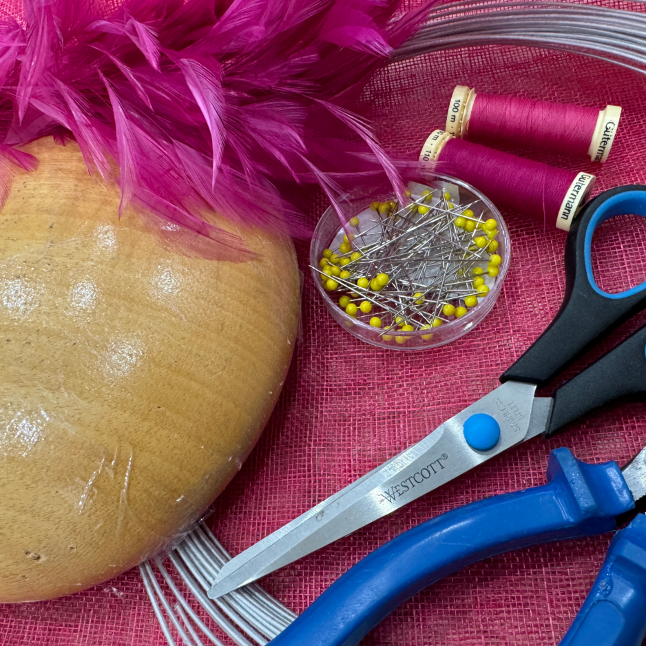 Hat making materials for millinery tuition 