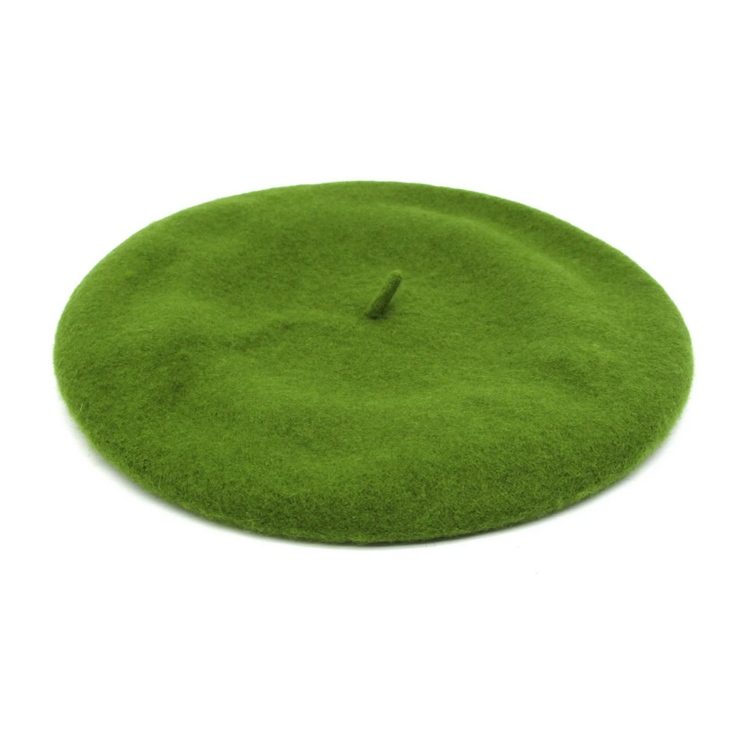 GreenWool Felt Beret ideal for Goodwood Revival from Sussex Hats by Isabella Josie Arundel