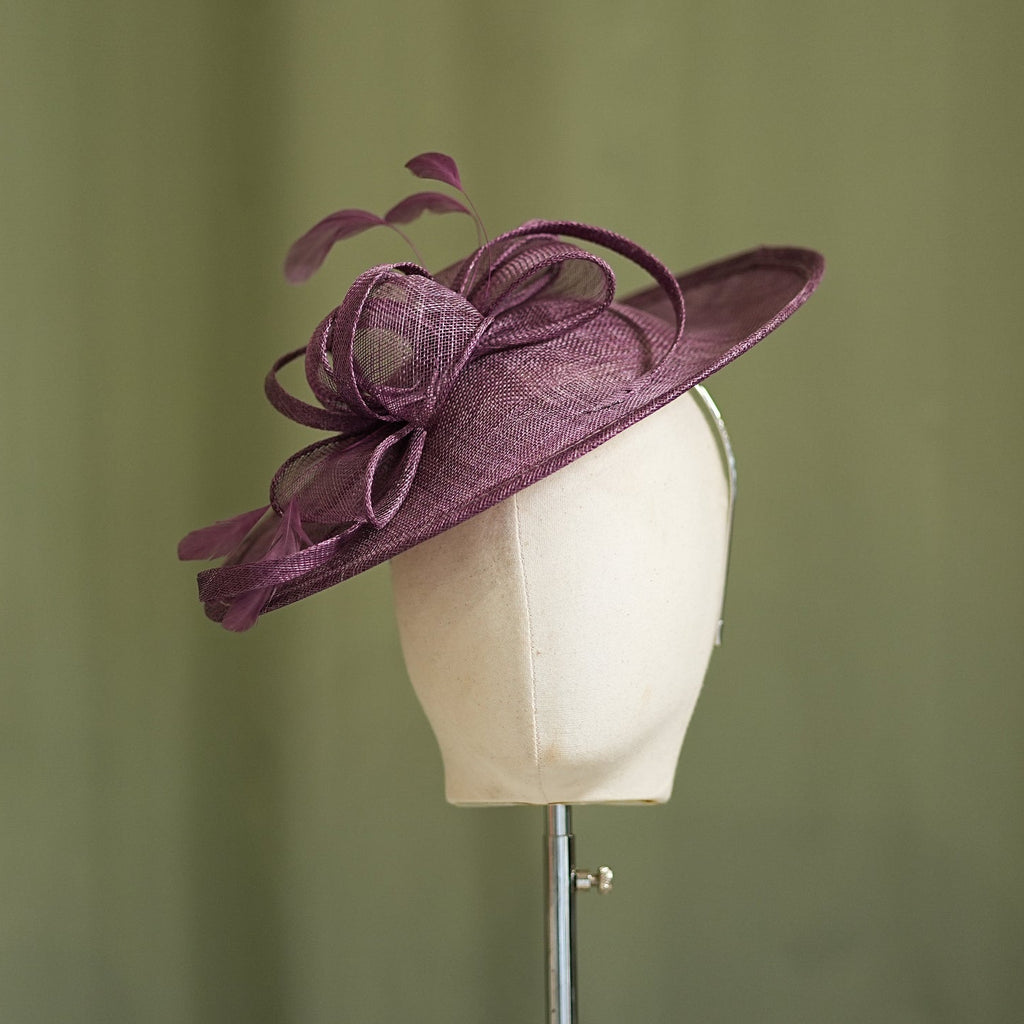 Mulberry Travel Disc Hatinator Wedding Guest from Sussex Hats by Isabella Josie