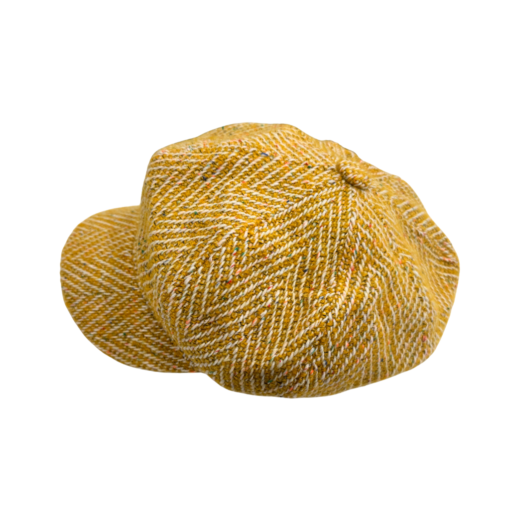 Mustard Tweed Fleck Bakerboy Ladies Cap