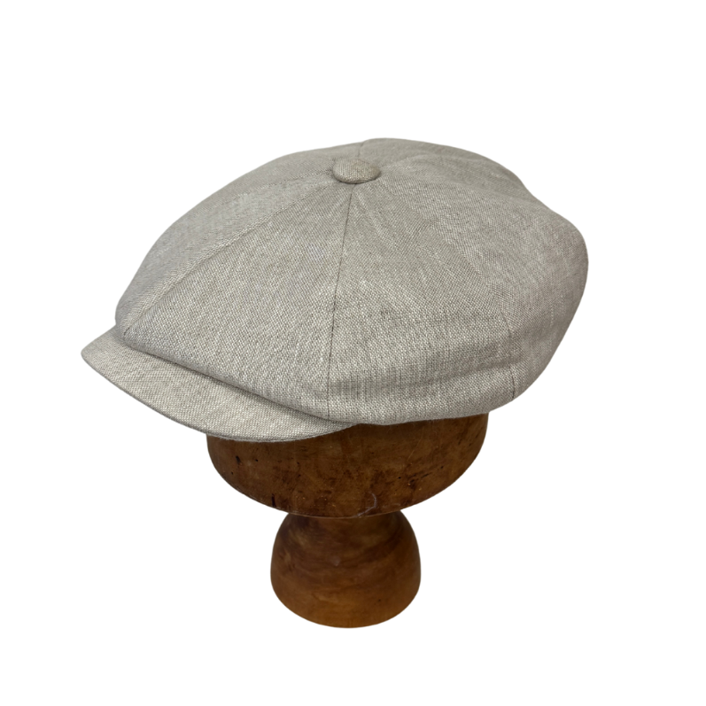 Natural Irish Linen Baker Boy Cap