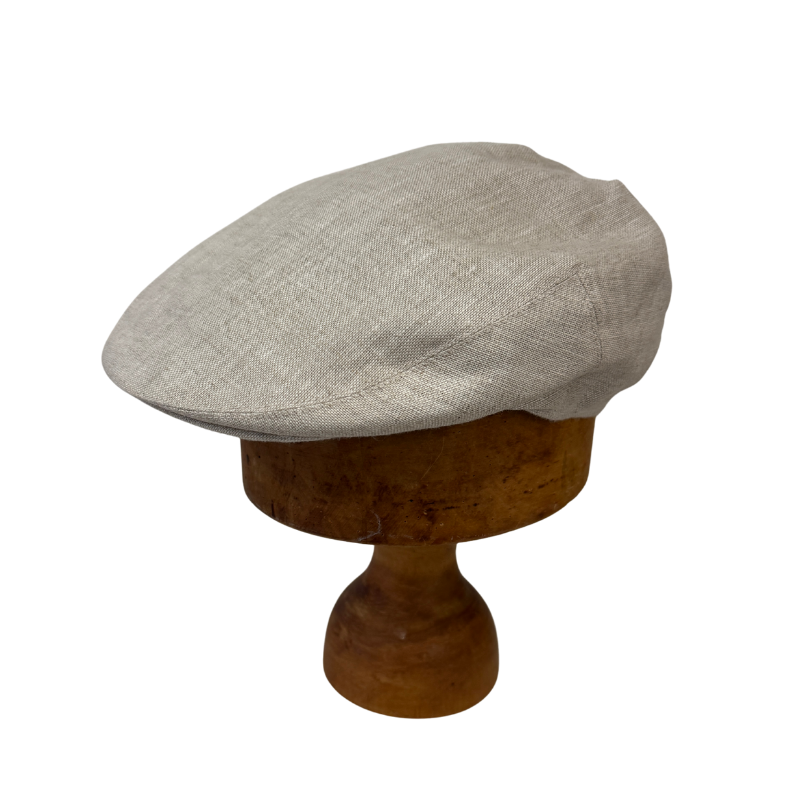 Natural Irish Linen Flat Cap