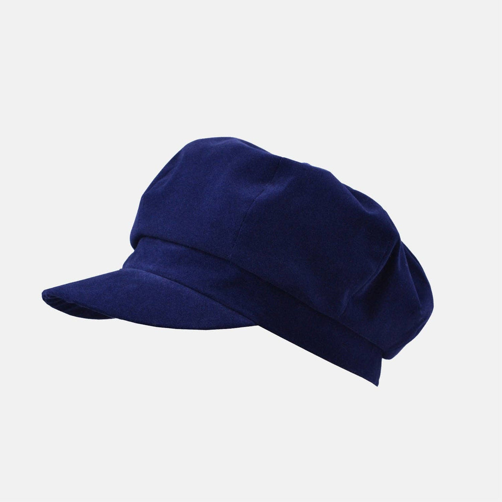 Navy Bakerboy Cap Velour at Sussex Hats by Isabella Josie