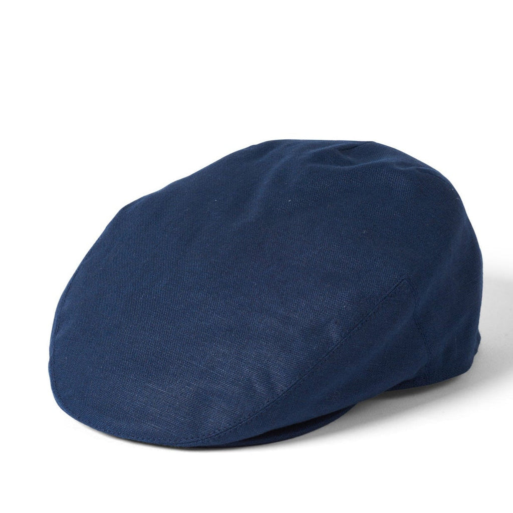 Navy Irish Linen Flat Cap
