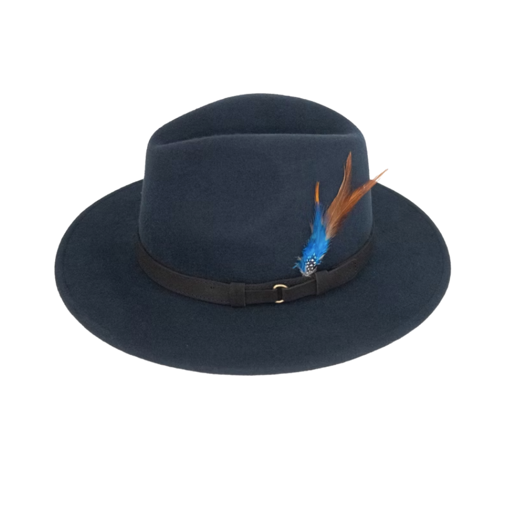 Crushable Wool Felt Fedora Hat  - Centre Gutter Dent
