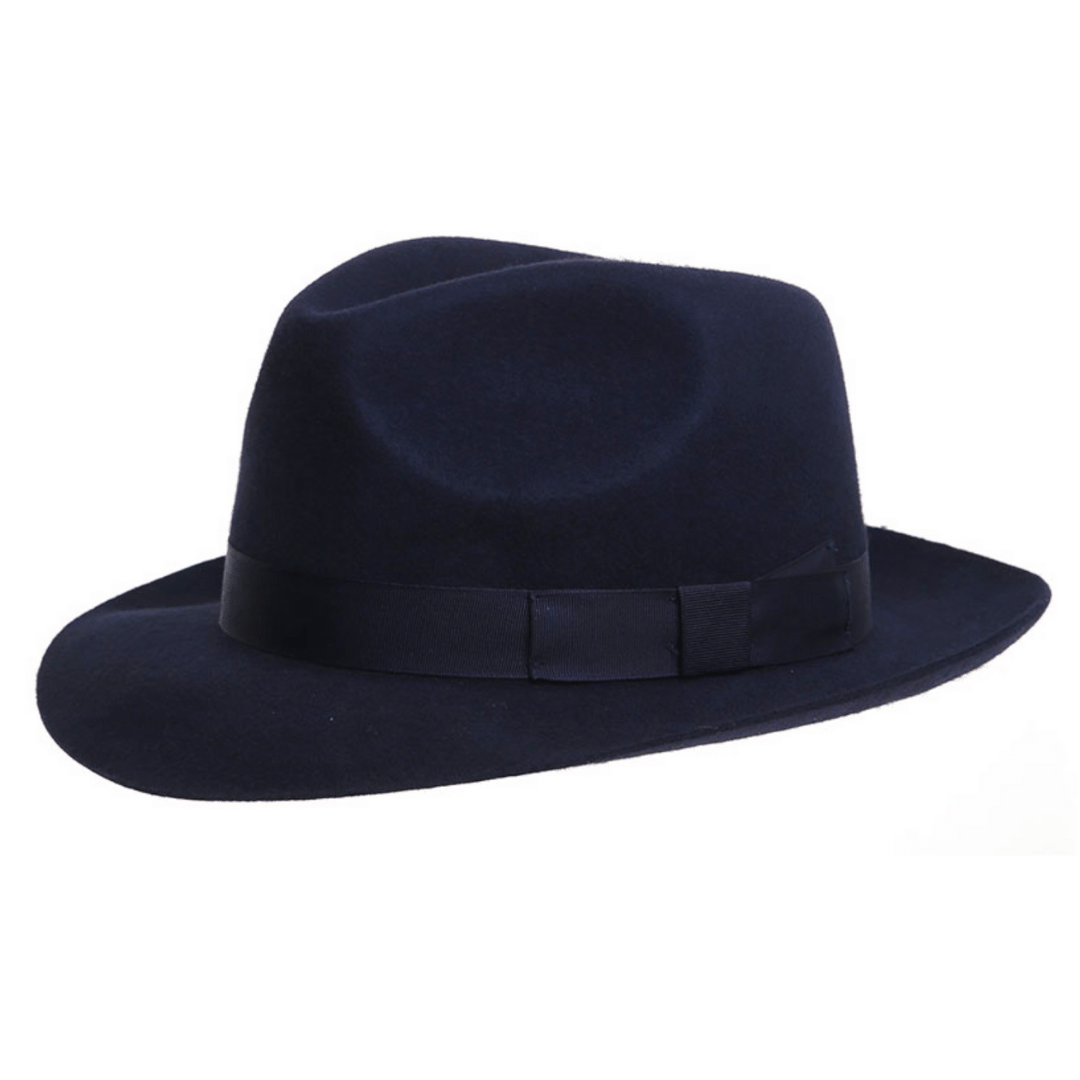 Navy Trilby Hat  by Denton from Sussex Hats by Isabella Josie
