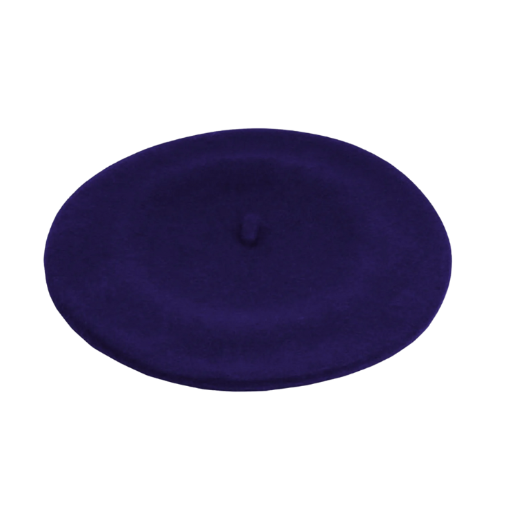 Navy Wool Felt Beret