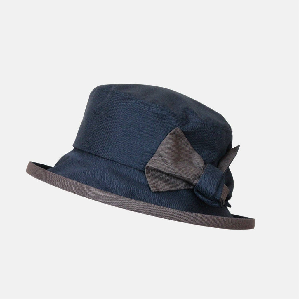 Waterproof Hat-in-a-Bag Packable Elegant ladies Hat with Side Bow & Pouch