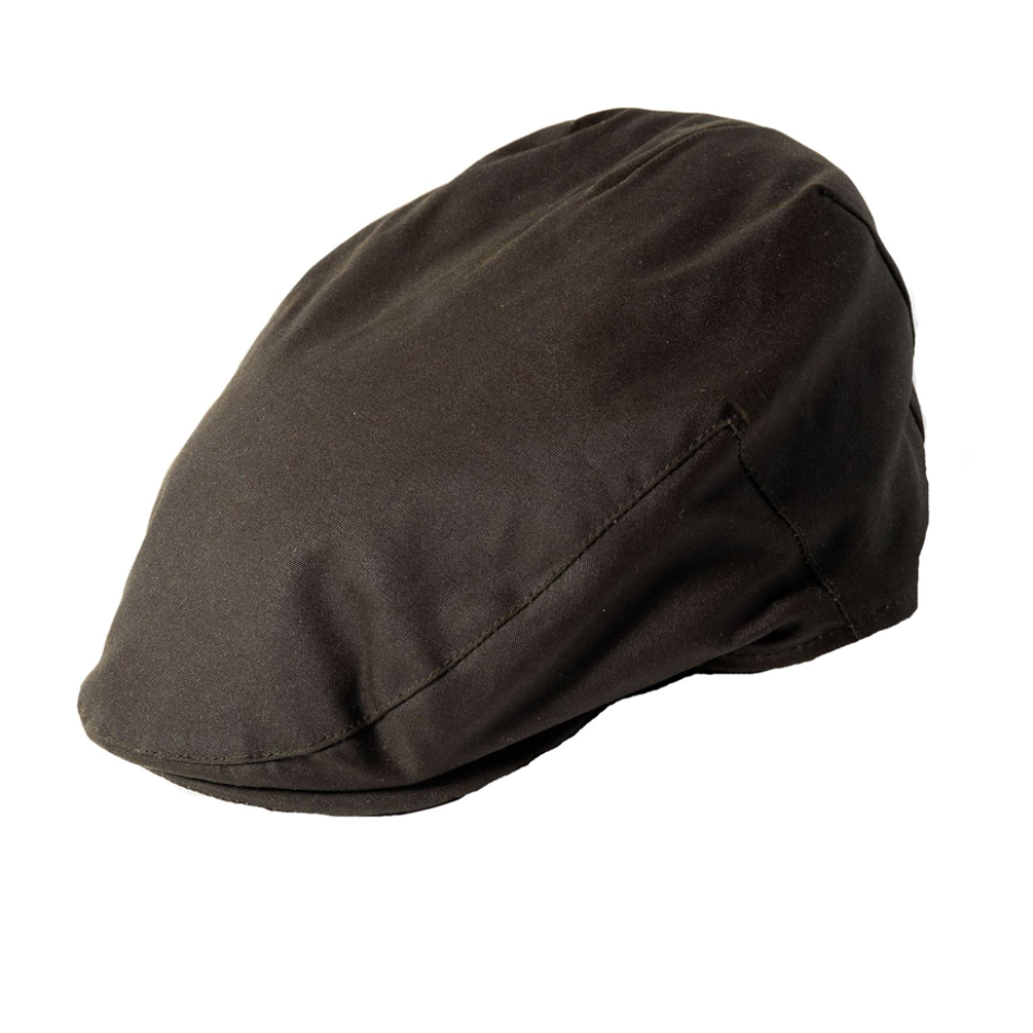 Olive Brown Waxed Cotton Flat Cap Failsworth