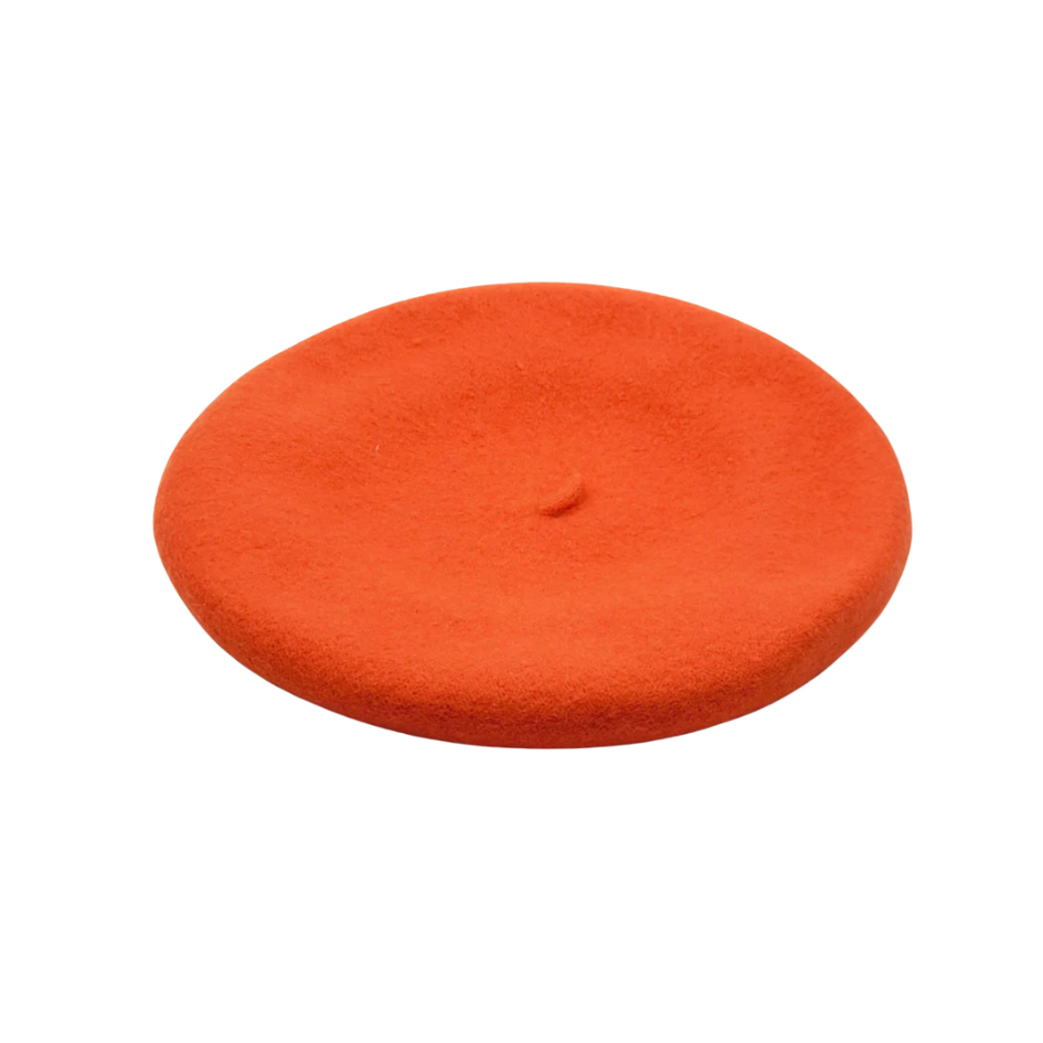 Orange Wool Felt Beret ideal for Goodwood Revival from Sussex Hats by Isabella Josie Arundel