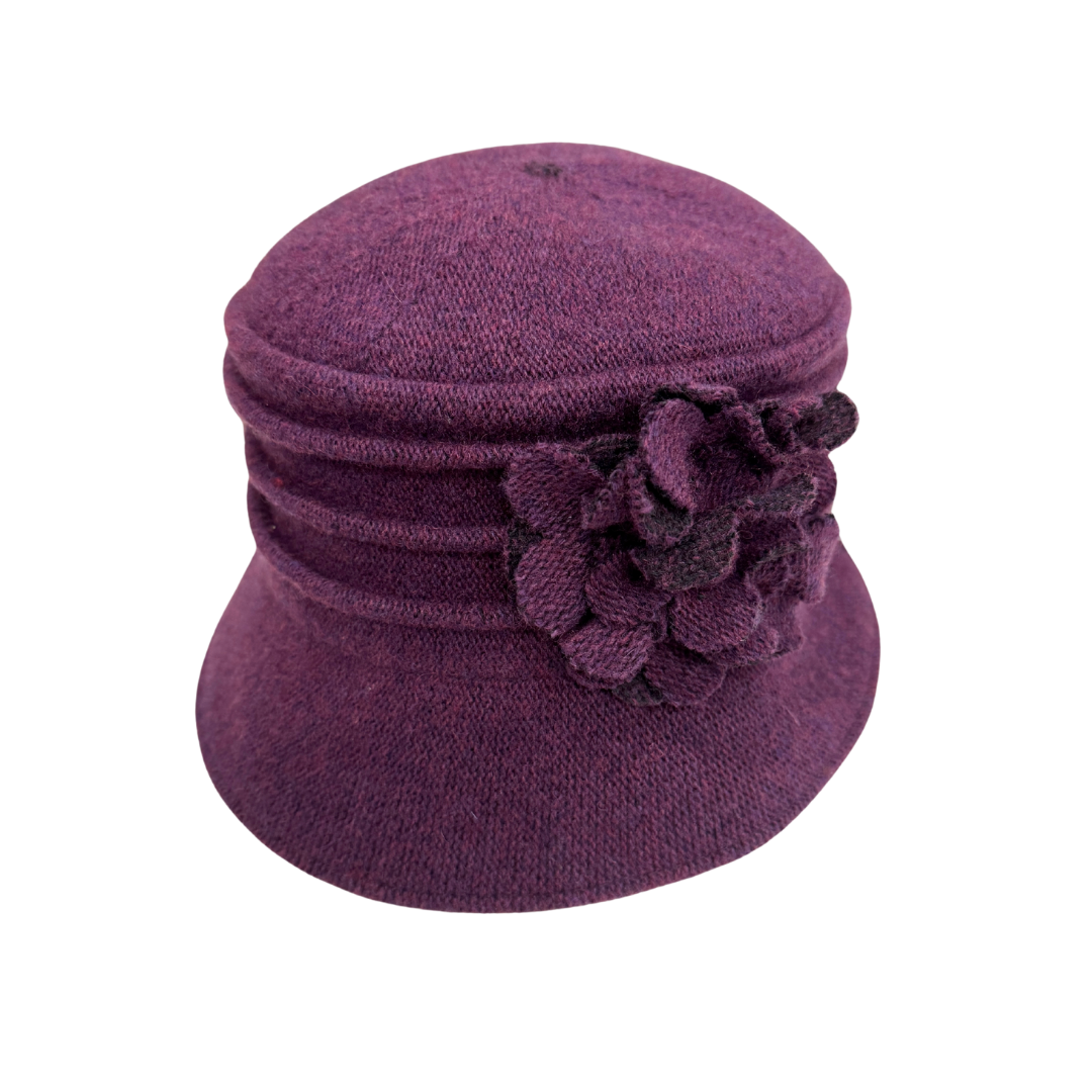 Ladies Winter Wool Cloche Hat