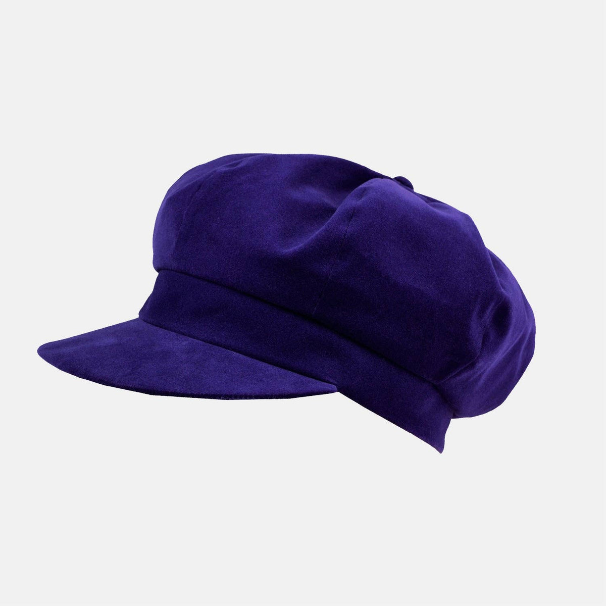 Purple Forest Green Bakerboy Cap Velour at Sussex Hats by Isabella Josie