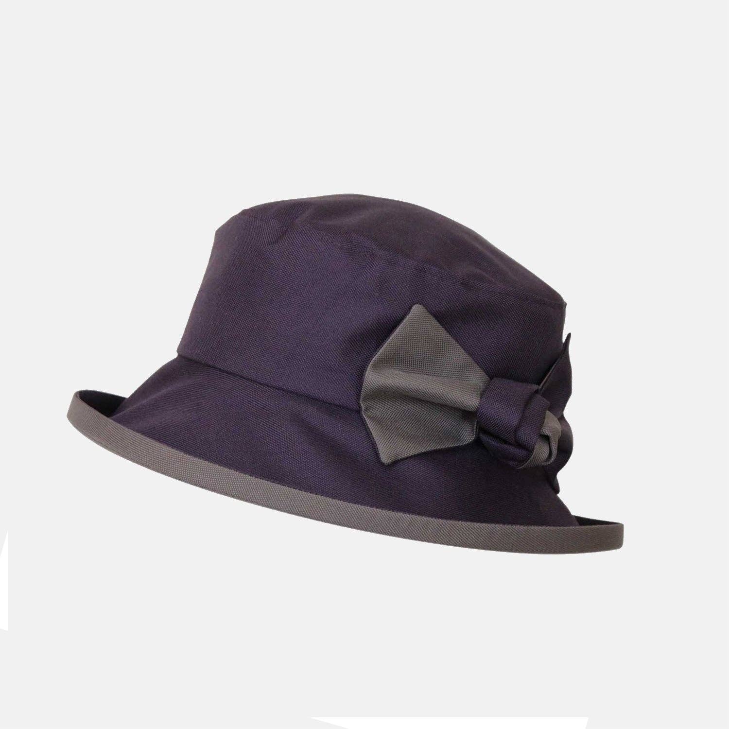 Waterproof Hat-in-a-Bag Packable Elegant ladies Hat with Side Bow & Pouch
